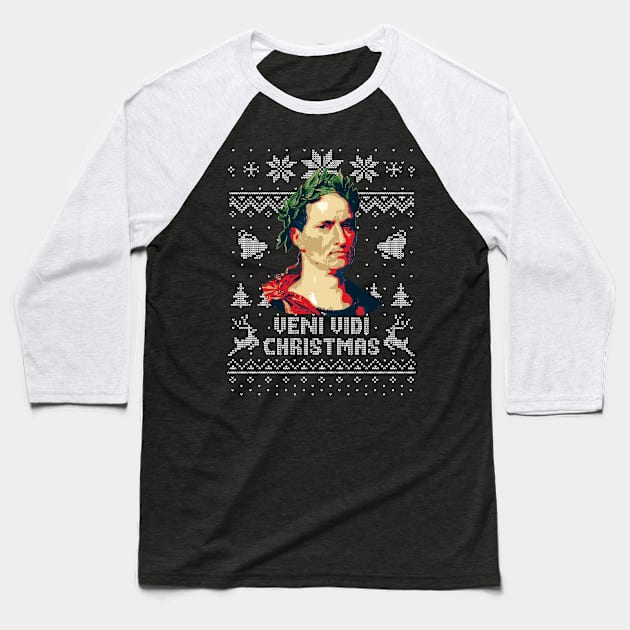 Julius Caesar Veni Vidi Christmas Baseball T-Shirt by Nerd_art